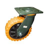 Caster Wheel, Model: J07S-01-150-252, Moving, Orange, 6in