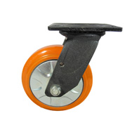 Caster Wheel, Model: J07S-01-150-282, Moving, Orange, 6in