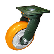 Caster Wheel, Model: J17-01-150-282, Moving, Orange, 6in